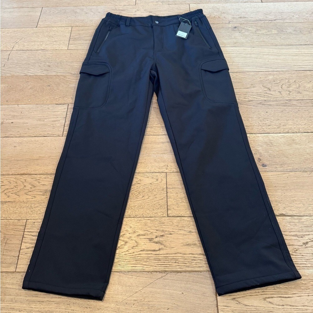 FREE SOLDIER Black Softshell Fleece Lined Cargo Pants‎ Hiking 38x34 (1108)